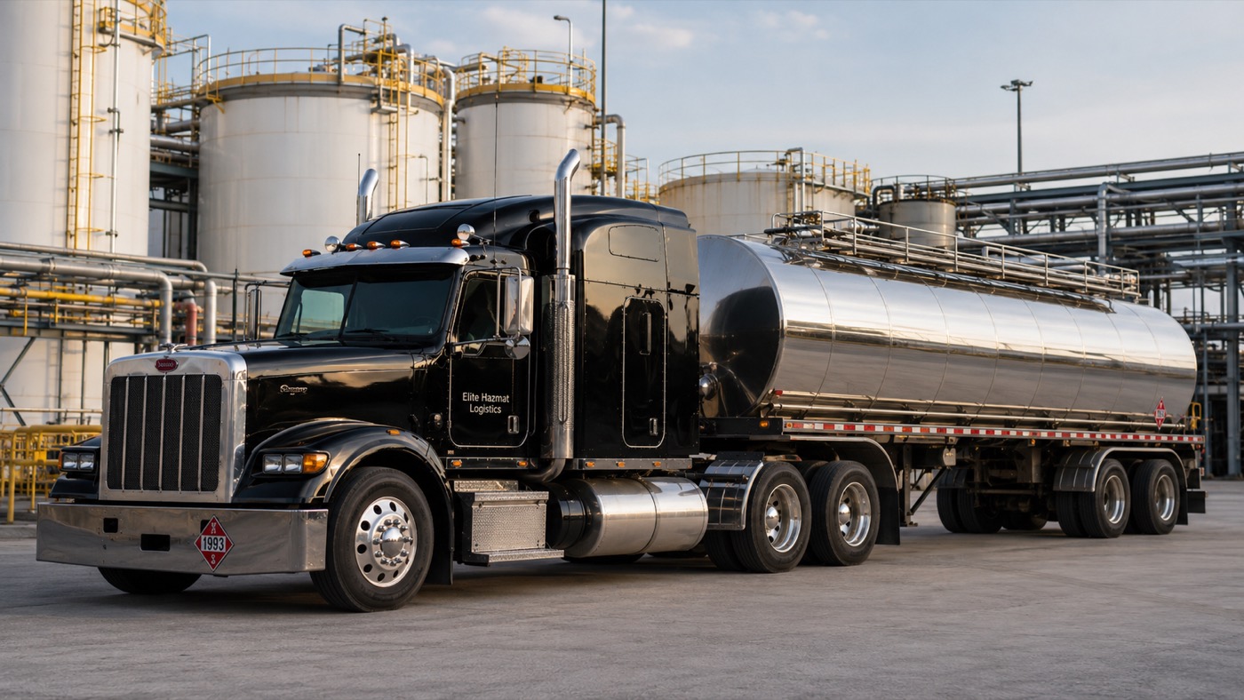 Chemical delivery and fuel delivery tanker truck in Houston TX