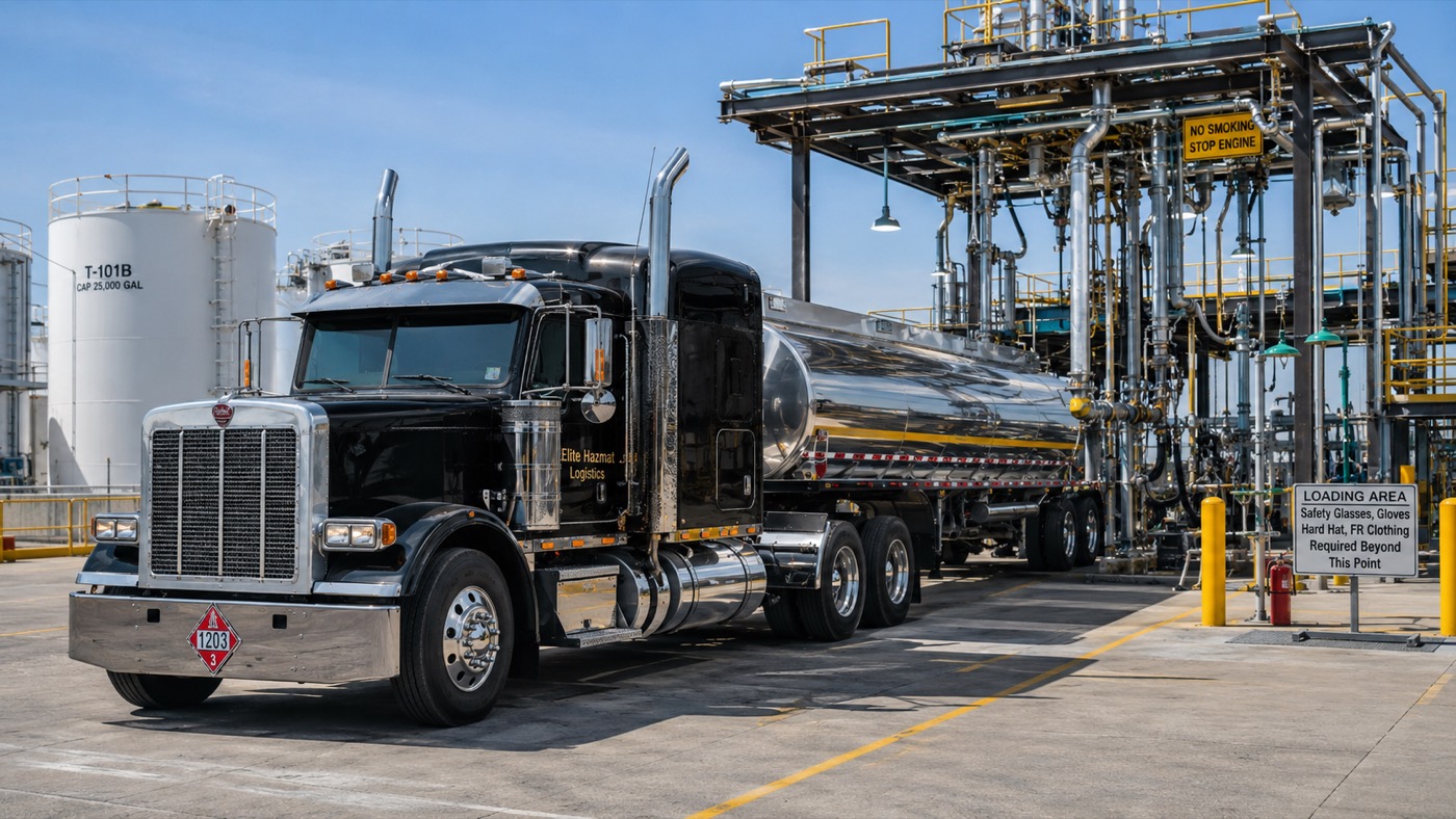 Houston TX industrial chemical transport tanker truck
